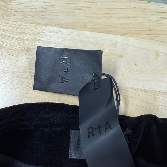 RTA NWT Margot Velvet High Rise Foldover Waist Pant Corpus Black Size S *Flaw* - Picture 6 of 13